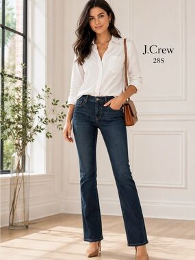 J.Crew Matchstick Stretch Slim Straight Jeans 28S Dark Wash